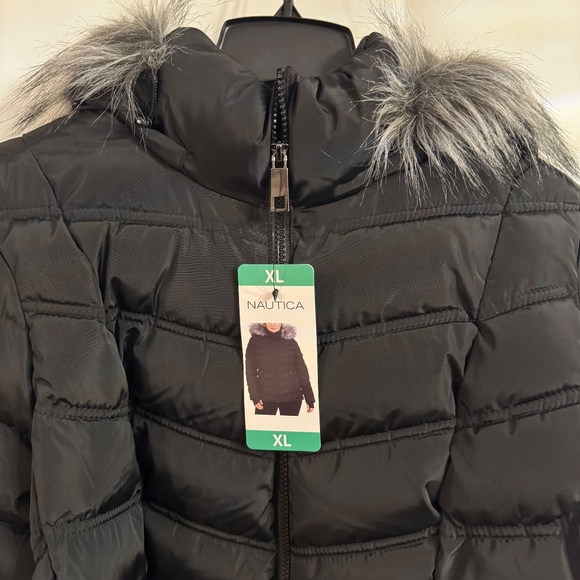 Nautica Ladies' Puffer Jacket, Water and Wind Resistant Black XL New with Tags - Picture 3 of 16